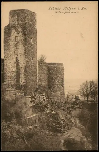 Ansichtskarte Stolpen Partie am Siebenspitzenturm 1920