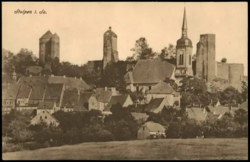Ansichtskarte Stolpen Burg Stolpen Stadtpartie 1920