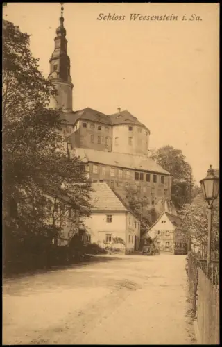 Ansichtskarte Weesenstein (Müglitz) Straße am Schloß Gasthaus 1922