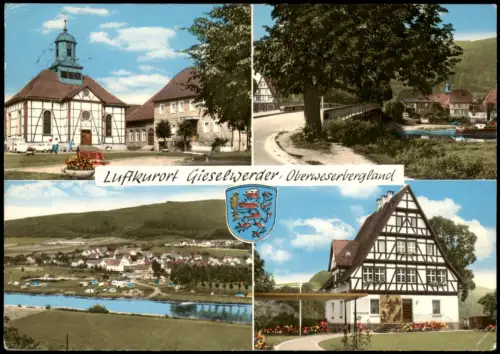 Ansichtskarte Gieselwerder-Wesertal Mehrbildkarte mit 4 Ortsansichten 1972
