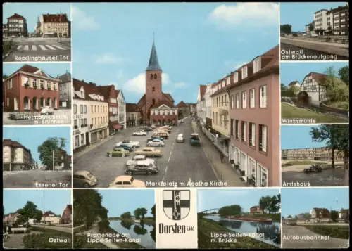 Dorsten Mehrbild-AK u.a. Autobusbahnhof Winksmühle Amtshaus Ostwall 1965