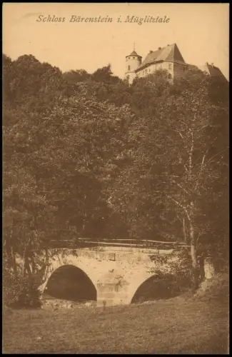 Ansichtskarte Bärenstein-Altenberg (Erzgebirge) Schloss im Müglitztal 1922