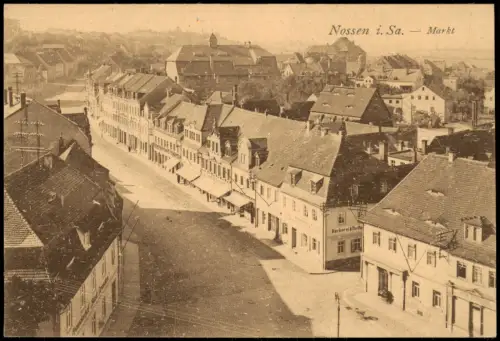 Ansichtskarte Nossen Markt Geschäfte 1922