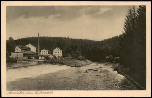Ansichtskarte Amerika (Mulde)-Penig (Mulde) Muldental Fabrik 1924