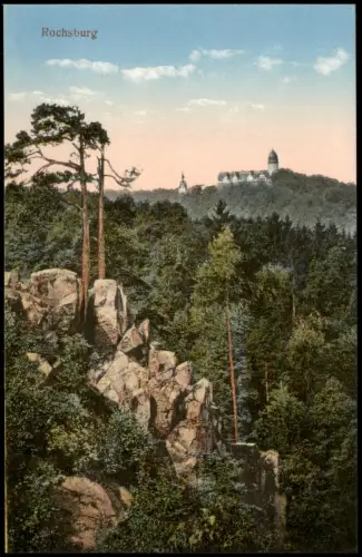 Ansichtskarte Rochsburg-Lunzenau Schloss Rochsburg vom Felsen gesehen 1914