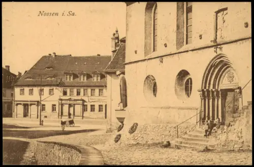 Ansichtskarte Nossen Kirche - Seiteneingang, Buchdruckerei 1922
