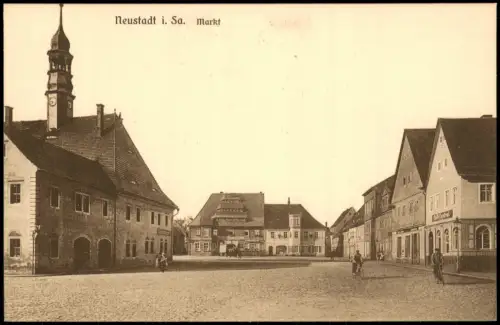 Ansichtskarte Neustadt (Sachsen) Markt u. Hotel zum Stern 1920