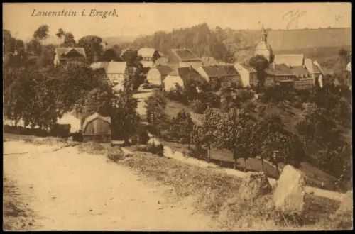 Lauenstein (Erzgebirge)-Altenberg (Erzgebirge) Straße im Ort 1922