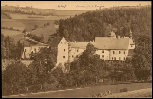 Lauenstein (Erzgebirge)-Altenberg (Erzgebirge) Blick auf das Schloß 1922