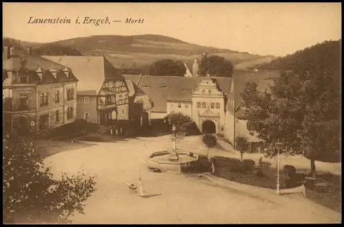 Ansichtskarte Lauenstein (Erzgebirge)-Altenberg (Erzgebirge) Marktplatz 1922