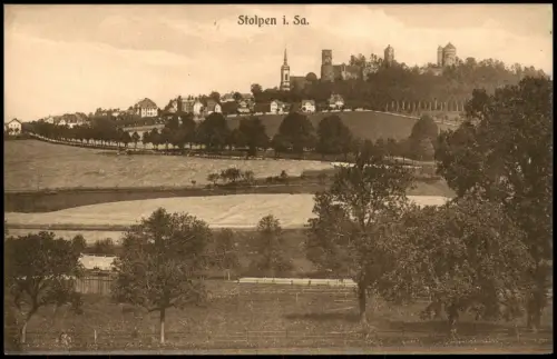 Ansichtskarte Stolpen Burg Stadt Straße 1920