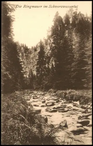 Pobershau-Marienberg im Erzgebirge Die Ringmauer im Schwarzwassertal 1923