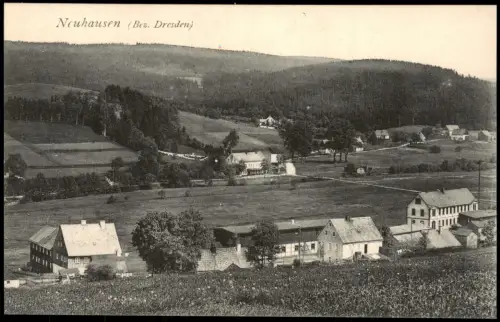 Ansichtskarte Neuhausen (Erzgebirge) Ortspartie Gehöfte 1923