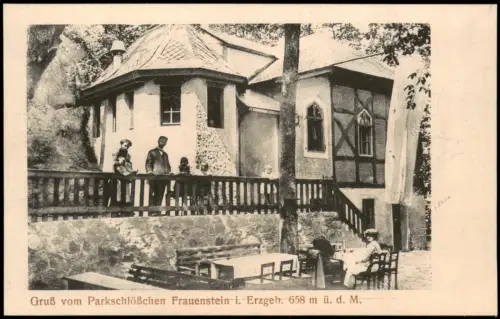 Frauenstein (Erzgebirge) Gruß vom Parkschlößchen Erzgebirge 1914