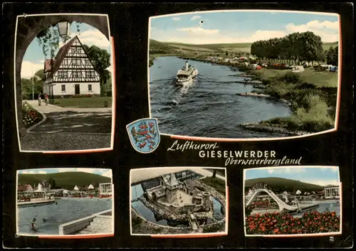 Ansichtskarte Gieselwerder-Wesertal Mehrbildkarte mit 5 Ortsansichten 1965