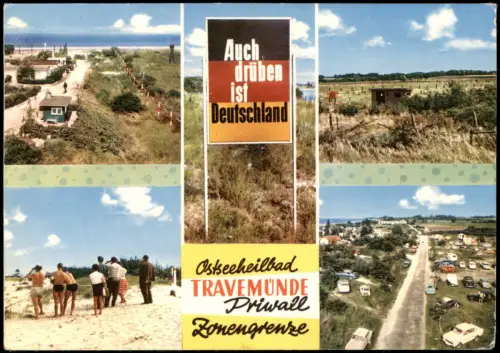 Travemünde-Lübeck Mehrbildkarte mit Ansichten der Zonengrenze (BRD/DDR) 1970