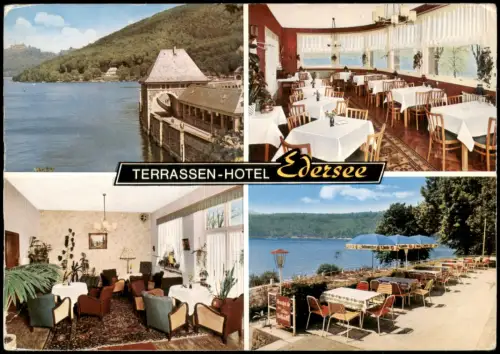 Hemfurth-Edersee-Edertal Mehrbildkarte mit TERRASSEN-HOTEL Edersee 1972