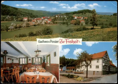 Laudenau-Reichelsheim (Odenwald) Reklamekarte Gasthaus Pension Zur Freiheit 1980