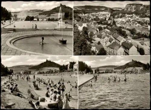 Ansichtskarte Gerolstein Mehrbildkarte mit Ortsansichten u.a. Freibad 1961