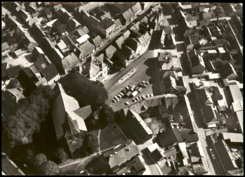 Ansichtskarte Wittenburg Luftbild Zentrum vom Flugzeug aus zur DDR-Zeit 1980
