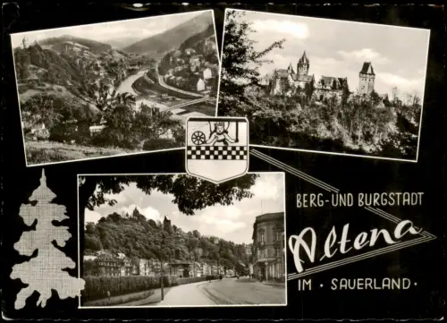 Ansichtskarte Altena Mehrbildkarte mit 3 Ortsansichten 1960