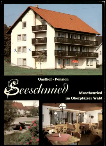 Muschenried (Winklarn) Gasthaus Pension Seeschmied (Mehrbildkarte) 1988