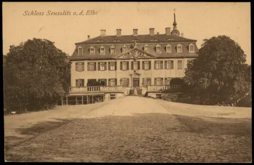Ansichtskarte Diesbar-Seußlitz-Nünchritz (Elbe) Schloß 1917