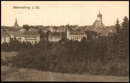 Ansichtskarte Marienberg im Erzgebirge Stadtpartie 1923