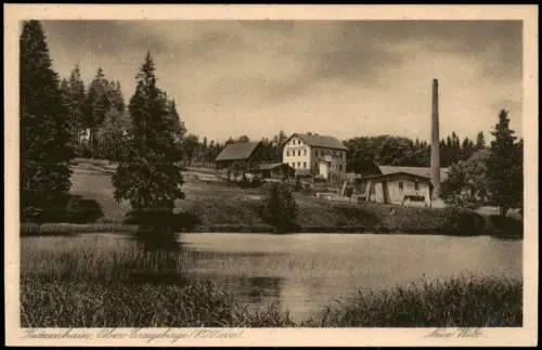Ansichtskarte Reitzenhain-Marienberg im Erzgebirge Neue Welt Fabrik 1928