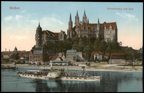 Ansichtskarte Meißen Dampfer Stadt 1923