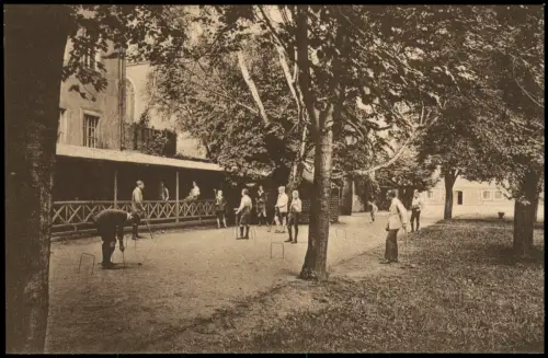 Ansichtskarte Grimma Fürsten- und Landesschule St. Augustin Spiel Garten 1923