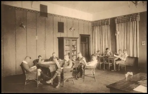 Ansichtskarte Grimma Fürsten- und Landesschule St. Augustin Lesezimmer 1923