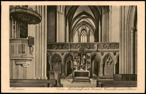 Ansichtskarte Meißen Dom Kanzel Kreuzaltar 1923