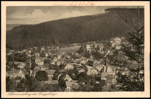 Ansichtskarte Schmiedeberg (Erzgebirge)-Dippoldiswalde Stadtblick 1928