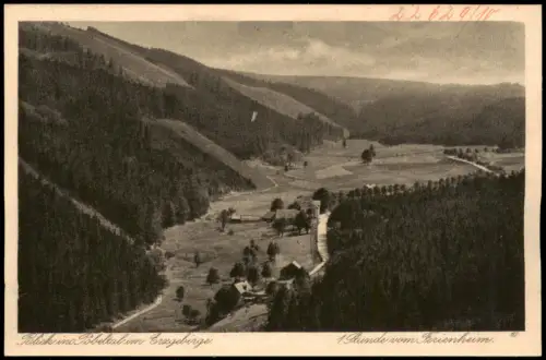 Ansichtskarte .Sachsen Erzgebirge - Blick ins Pöbeltal 1928