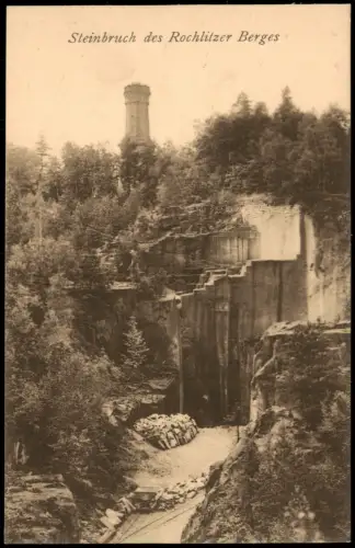 Ansichtskarte Rochlitz Steinbruch des Rochlitzer Berges 1924