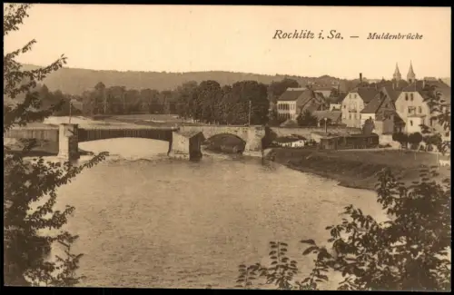 Ansichtskarte Rochlitz Muldenbrücke 1924