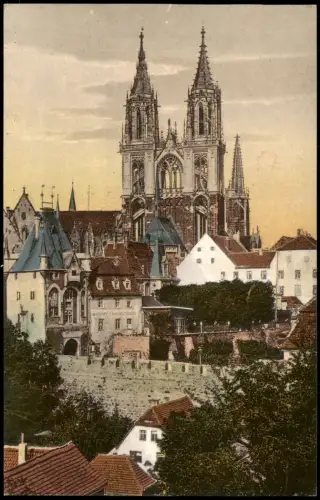 Ansichtskarte Hainichen Dom und Wagners Weinschänke 1924