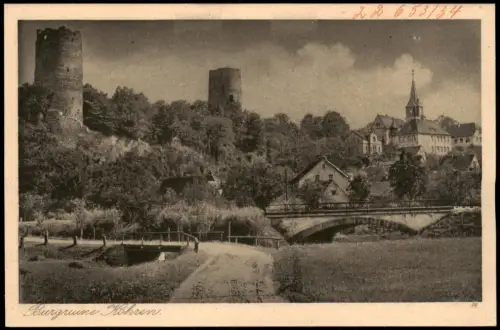 Ansichtskarte Kohren-Sahlis Weg zur Burgruine 1924