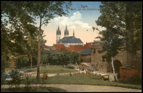 Postcard Eger Cheb Blick von der Kaiserburg 1913