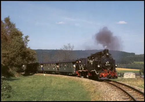 Schönheide (Erzgebirge) Dampflok 99 713 der Traditionsbahn Radebeul   2002