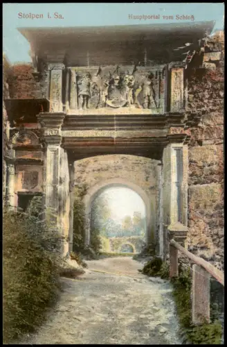 Ansichtskarte Stolpen Burg Stolpen - Hauptportal 1914