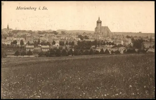 Ansichtskarte Marienberg im Erzgebirge Partie an der Stadt 1923