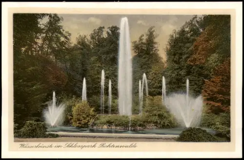 Ansichtskarte Lichtenwalde-Niederwiesa Park Springbrunnen 1924