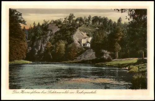 Ansichtskarte Frankenberg (Sachsen) Harrasfelsen Zschopau Hütte 1924