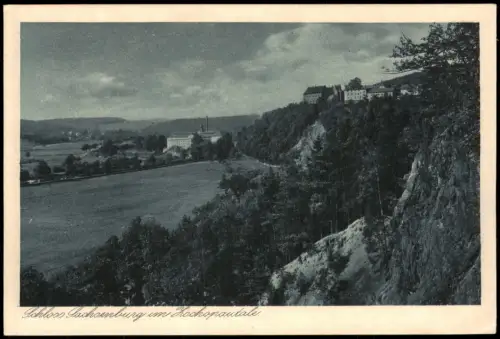 Ansichtskarte Frankenberg (Sachsen) Fernblick auf Schloß Sachsenburg 1924