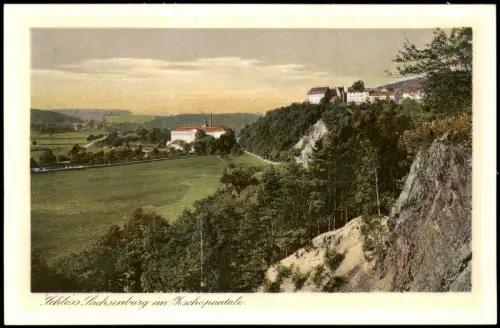 Frankenberg (Sachsen) Schloß Sachsenburg Fernansicht Zschopautale 1920