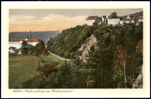 Ansichtskarte Frankenberg (Sachsen) Schloß Sachsenburg Colorkarte 1924