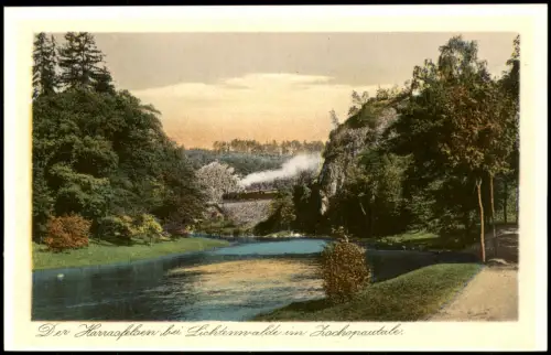 Ansichtskarte Frankenberg (Sachsen) Harrasfelsen Zschopau Dampflokomotive 1924
