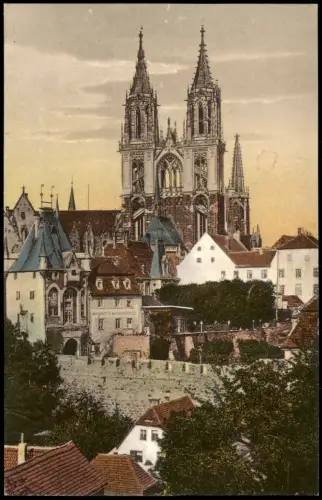 Ansichtskarte Hainichen Dom und Wagners Weinschänke 1924